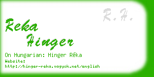 reka hinger business card