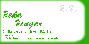 reka hinger business card